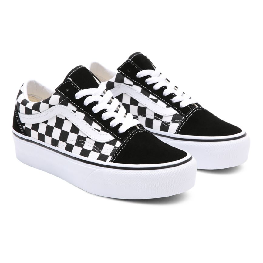 Vans Checkerboard Old Skool Platform Negras | VN639N7AA96
